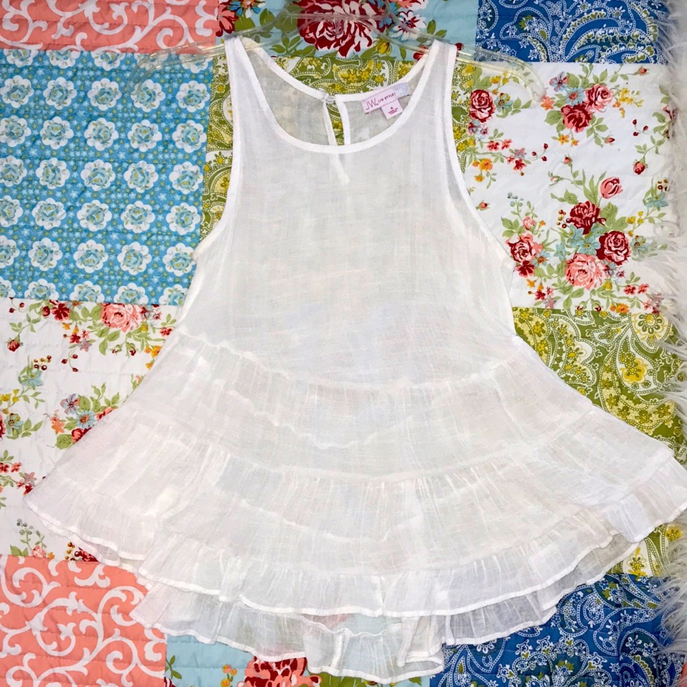 Thin White Ruffle Top